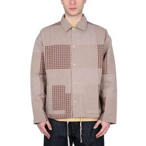 YMC Patchwork Check Shirt Jacket Men BROWN Shirts